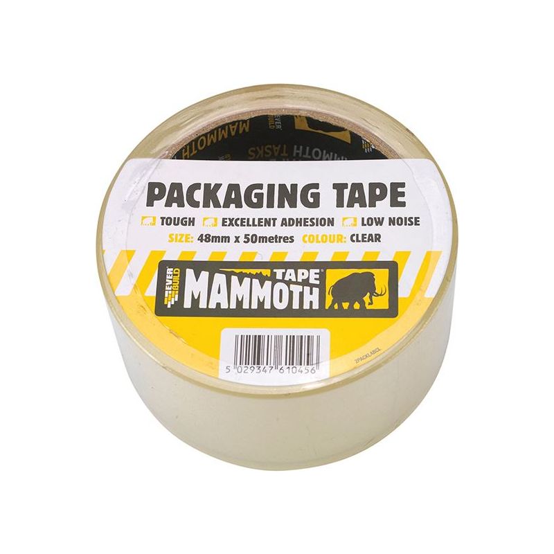 Everbuild Sika Retail/Labelled Packaging Tape 48mm x 50m Clear Everbuild Sika - RockBottom Northamptin
