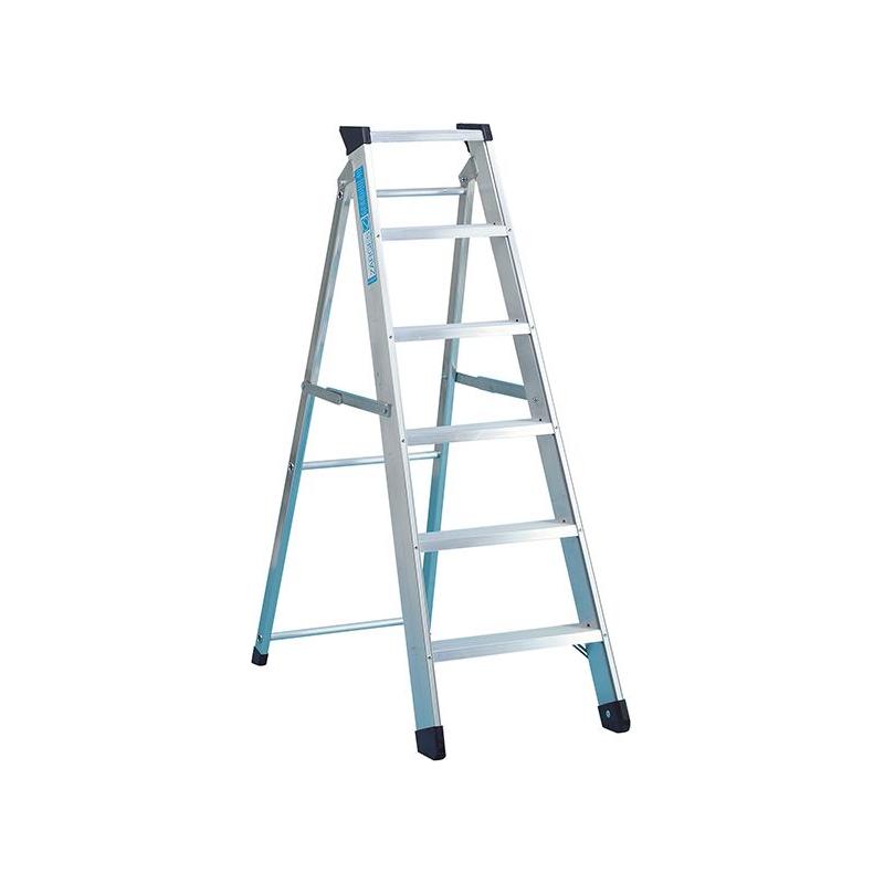 Zarges Industrial Swingback Steps, Open 1.73m Closed 1.89m 8 Rungs Zarges - RockBottom Northampton