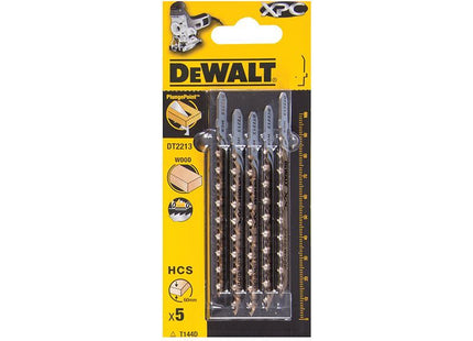 Dewalt Power Tools XPC HCS Wood Jigsaw Blades Pack of 5 T144D DeWALT Power Tools - RockBottom Northampton