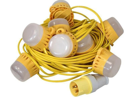Faithfull Power Plus Festoon Lights 10 LED Bulbs 110V 22m Faithfull Power Plus - RockBottom Northampton