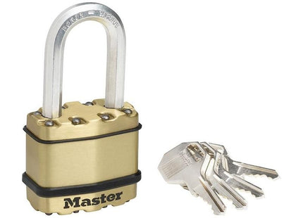 Master Lock Excell™ Brass Finish 45mm Padlock 4-Pin - 38mm Shackle Master Lock - RockBottom Northampton