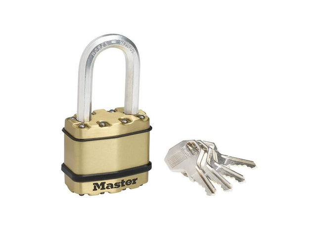 Master Lock Excell™ Brass Finish 45mm Padlock 4-Pin - 38mm Shackle Master Lock - RockBottom Northampton