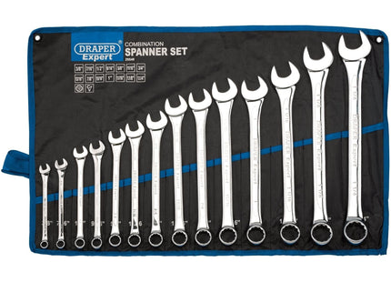 Draper Expert HI-TORQ Imperial Combination Spanner Set (14 Piece) Draper - Town Tools 