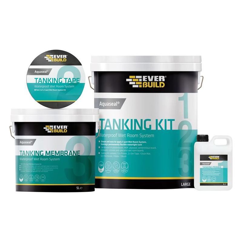 Everbuild Sika Aquaseal Wet Room System Kit 7.5m² Everbuild Sika - RockBottom Northamptin