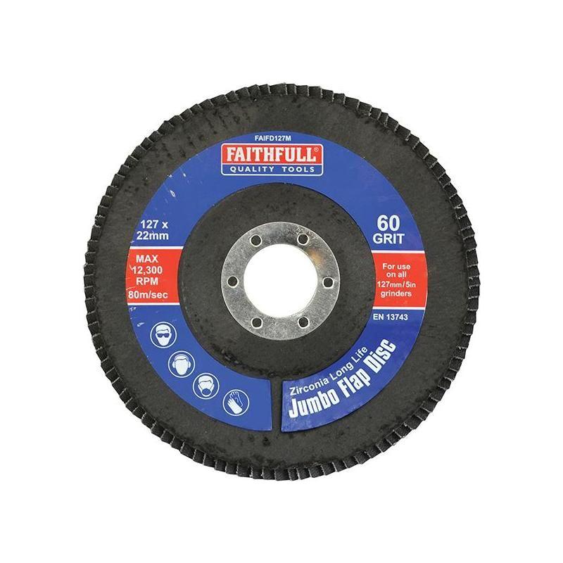 Faithfull Abrasive Jumbo Flap Disc 127mm Medium Faithfull - RockBottom Northampton