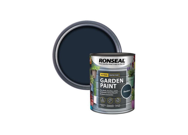 Ronseal Garden Paint Blackbird 750ml Ronseal - RockBottom Nothampton