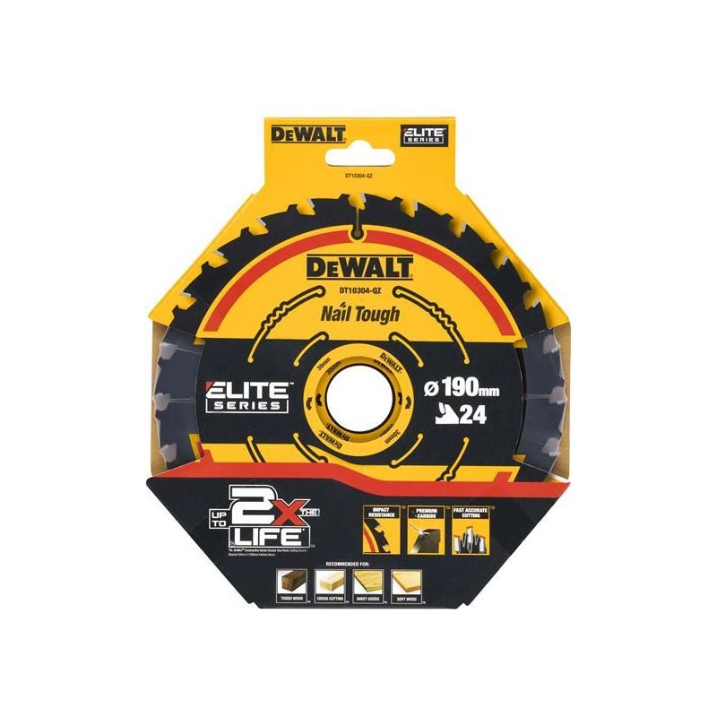 Dewalt Power Tools ELITE™ Series Framing Circular Saw Blade 190 x 30mm x 24T DeWALT Power Tools - RockBottom Northampton