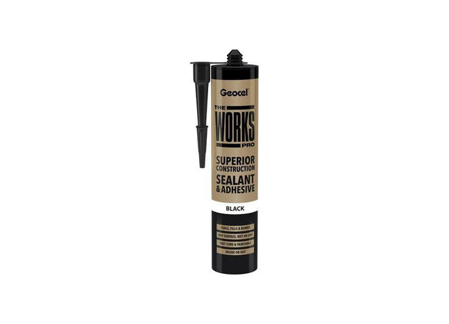 Geocel THE WORKS PRO Sealant & Adhesive Black 290ml Geocel - RockBottom Northampton