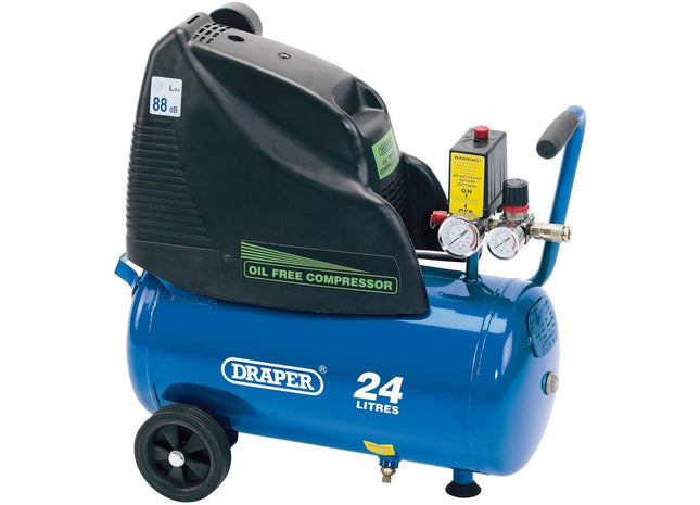 Draper Direct Drive Oil Free Air Compressor, 24L, 1.1kW 24978 Draper - Town Tools 
