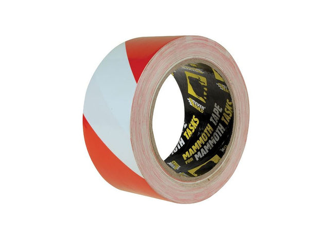 Everbuild Sika PVC Hazard Tape Red / White 50mm x 33m Everbuild Sika - RockBottom Northamptin