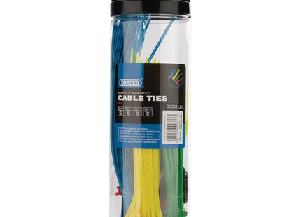 Draper Assorted Coloured Nylon Cable Tie Pack (650 Piece) 90737 Draper - Town Tools 