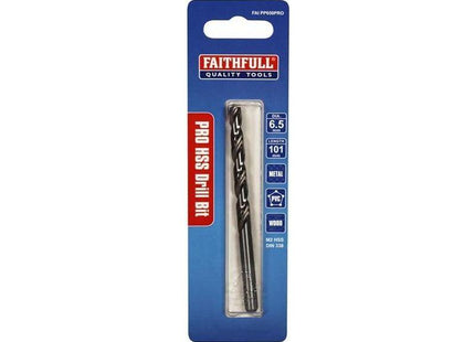 Faithfull Professional HSS Jobber Drill Bit Pre Pack 6.50mm OL:100mm WL:58mm Faithfull - RockBottom Northampton