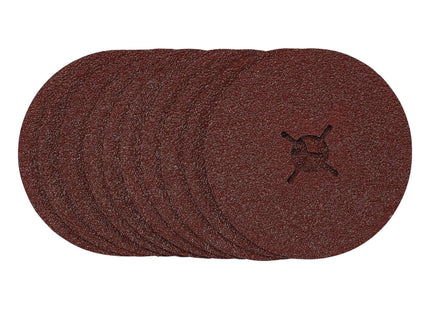 Draper Fibre Sanding Discs, 125mm, 36 Grit, (Pack of 10) 68628 Draper - Town Tools 