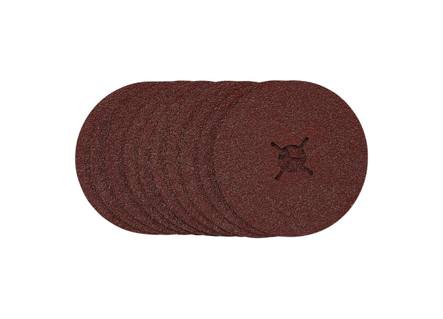 Draper Fibre Sanding Discs, 125mm, 36 Grit, (Pack of 10) 68628 Draper - Town Tools 