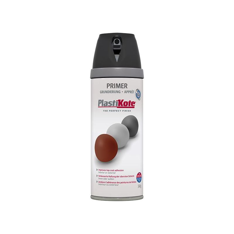 Plastikote Twist & Spray Primer Black 400ml PlastiKote - RockBottom Nothampton
