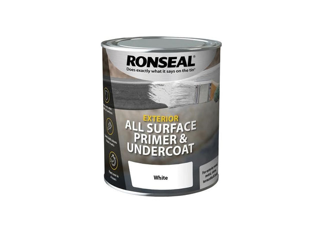 Ronseal All Surface Primer & Undercoat Exterior White 750ml Ronseal - RockBottom Nothampton