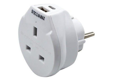 Uni-Com Travel Socket with USB Charger Uni-Com - RockBottom Northampton