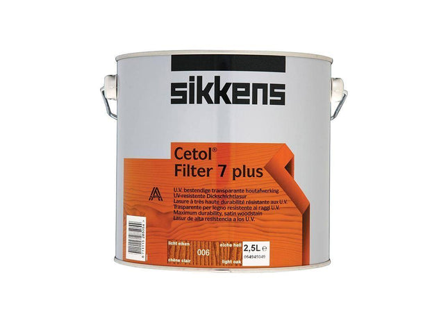 Sikkens Cetol Filter 7 Plus Translucent Woodstain Light Oak 2.5 litre Sikkens - RockBottom Nothampton