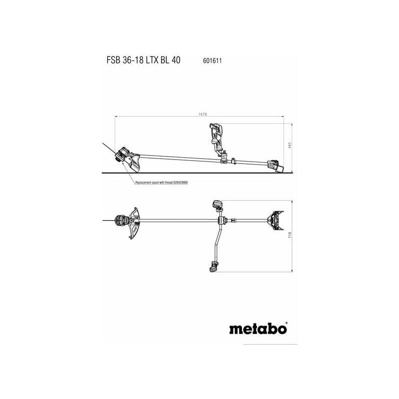 Metabo FSB 36-18 LTX BL 40 Bike Handle Line Trimmer 36V Bare Unit Metabo - RockBottom Northampton