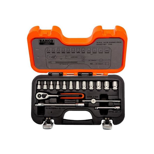 Bahco S160 1/4in Drive Socket Set, 16 Piece Bahco - RockBottom Northampton