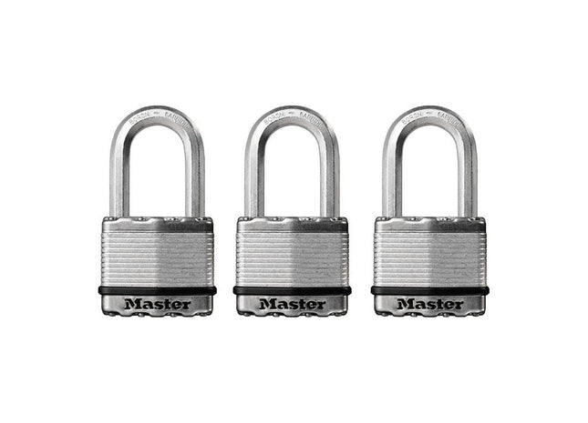 Master Lock Excell™ Laminated Steel 50mm Padlock - 38mm Shackle - Keyed Alike x 3 Master Lock - RockBottom Northampton