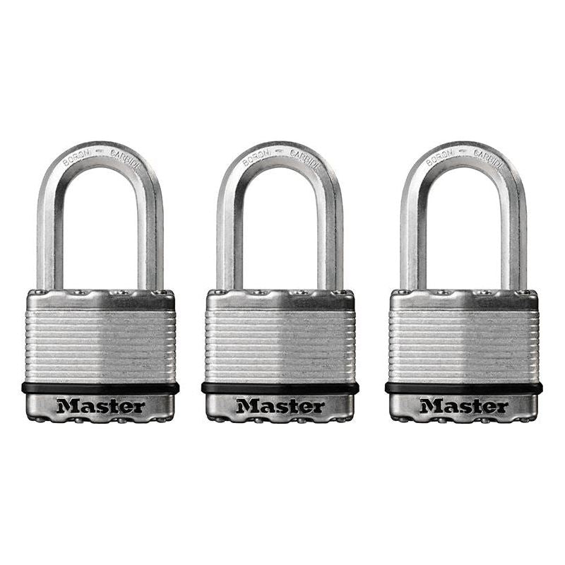 Master Lock Excell™ Laminated Steel 50mm Padlock - 38mm Shackle - Keyed Alike x 3 Master Lock - RockBottom Northampton