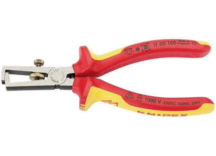 Draper Knipex 11 08 160UKSBE VDE Fully Insulated Wire Stripping Pliers, 160mm Draper - Town Tools 