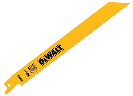 Dewalt Power Tools Bi-Metal General Purpose Reciprocating Blade 203mm x 10 TPI (Pack 5) DeWALT Power Tools - RockBottom Northampton