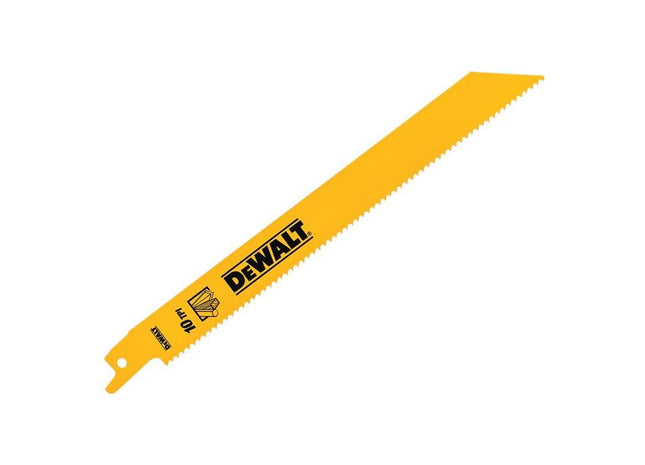 Dewalt Power Tools Bi-Metal General Purpose Reciprocating Blade 203mm x 10 TPI (Pack 5) DeWALT Power Tools - RockBottom Northampton