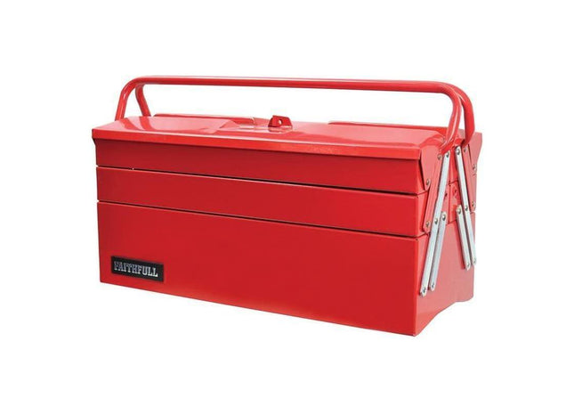 Faithfull Metal Cantilever Toolbox - 5 Tray 40cm (16in) Faithfull - RockBottom Northampton