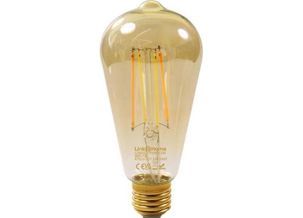 Link2Home Wi-Fi LED ES (E27) Pear Filament Dimmable Bulb, White 470 lm 4.5W Link2Home - RockBottom Northampton