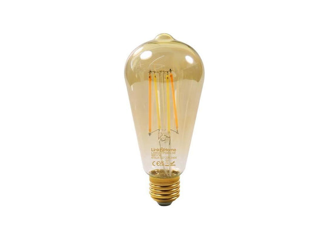 Link2Home Wi-Fi LED ES (E27) Pear Filament Dimmable Bulb, White 470 lm 4.5W Link2Home - RockBottom Northampton
