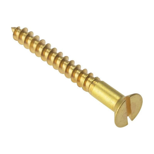 Forgefix Wood Screw Slotted CSK Solid Brass 1.1/2in x 12 Box 200 ForgeFix - RockBottom Northampton