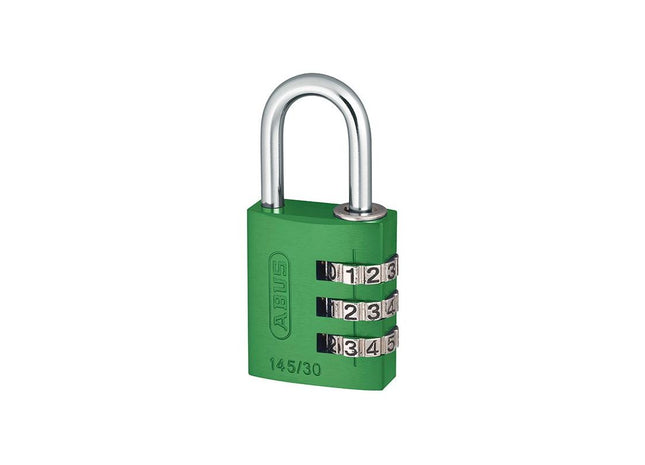 Abus Mechanical 145/30 30mm Aluminium Combination Padlock Green 46580 ABUS Mechanical - RockBottom Northampton 