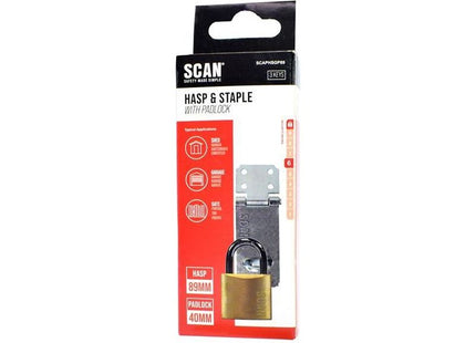 Scan Hasp and Staple 89mm + 40mm Padlock Scan - RockBottom Nothampton