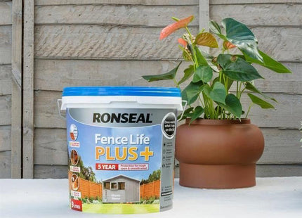 Ronseal Fence Life Plus+ Warm Stone 5 litre Ronseal - RockBottom Nothampton