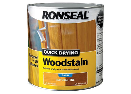 Ronseal Quick Drying Woodstain Satin Natural Pine 2.5 litre Ronseal - RockBottom Nothampton