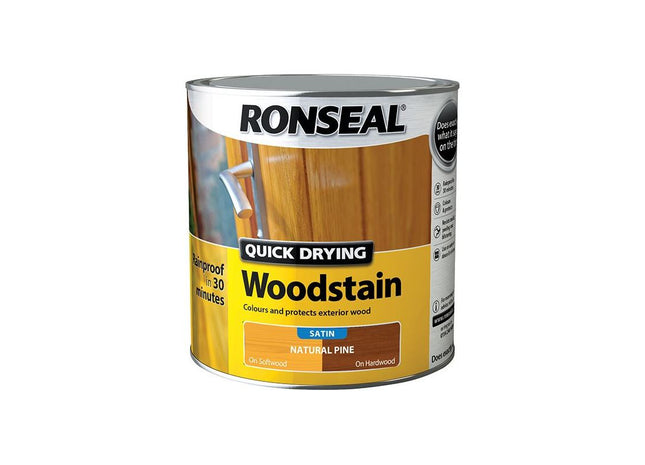 Ronseal Quick Drying Woodstain Satin Natural Pine 2.5 litre Ronseal - RockBottom Nothampton