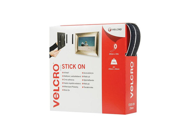 Velcro® Brand VELCRO® Brand Stick On Tape 20mm x 10m Black VELCRO® Brand - RockBottom Northampton