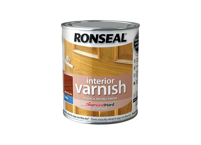 Ronseal Interior Varnish Quick Dry Satin Medium Oak 250ml Ronseal - RockBottom Nothampton