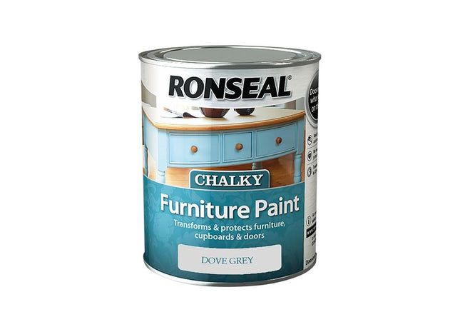 Ronseal Chalky Furniture Paint Dove Grey 750ml Ronseal - RockBottom Nothampton