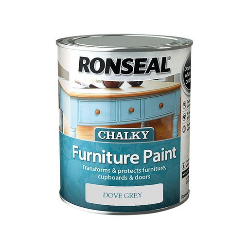 Ronseal Chalky Furniture Paint Dove Grey 750ml Ronseal - RockBottom Nothampton