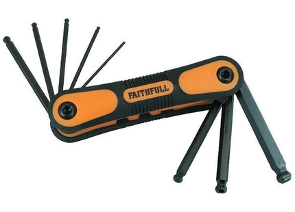 Faithfull Metric Folding Ball End Hexagon Key Set, 8 Piece Faithfull - RockBottom Northampton