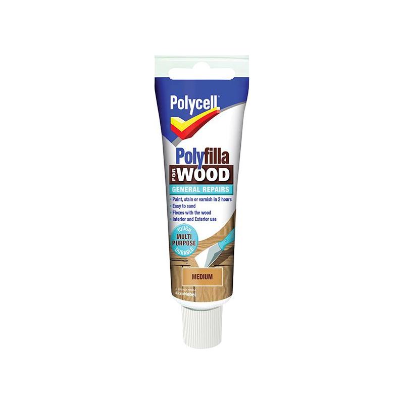 Polycell Polyfilla For Wood General Repairs Tube Medium 330g Polycell - RockBottom Nothampton