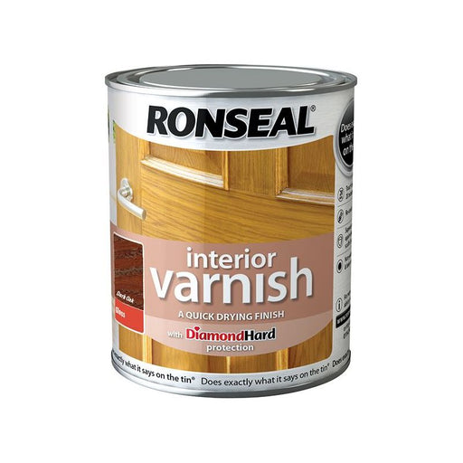 Ronseal Interior Varnish Quick Dry Gloss Dark Oak 750ml Ronseal - RockBottom Nothampton