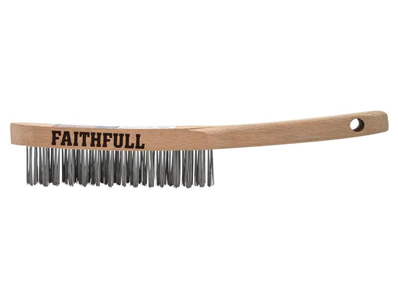 Faithfull Heavy-Duty Scratch Brush, Three Row Faithfull - RockBottom Northampton