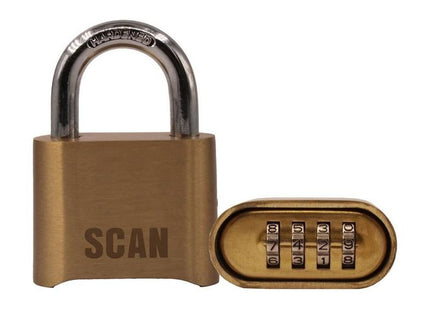 Scan Brass Combination Padlock 50mm Scan - RockBottom Nothampton