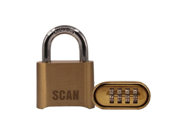 Scan Brass Combination Padlock 50mm Scan - RockBottom Nothampton