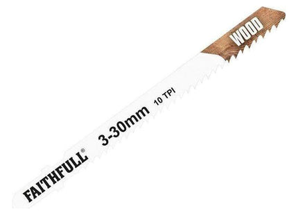 Faithfull Wood Jigsaw Blades Pack of 5 T101B Faithfull - RockBottom Northampton