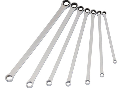 Draper Hi-Torq Extra-Long Double Ring Ratchet Spanner Set (7 Piece) - 27778 Draper - Town Tools 